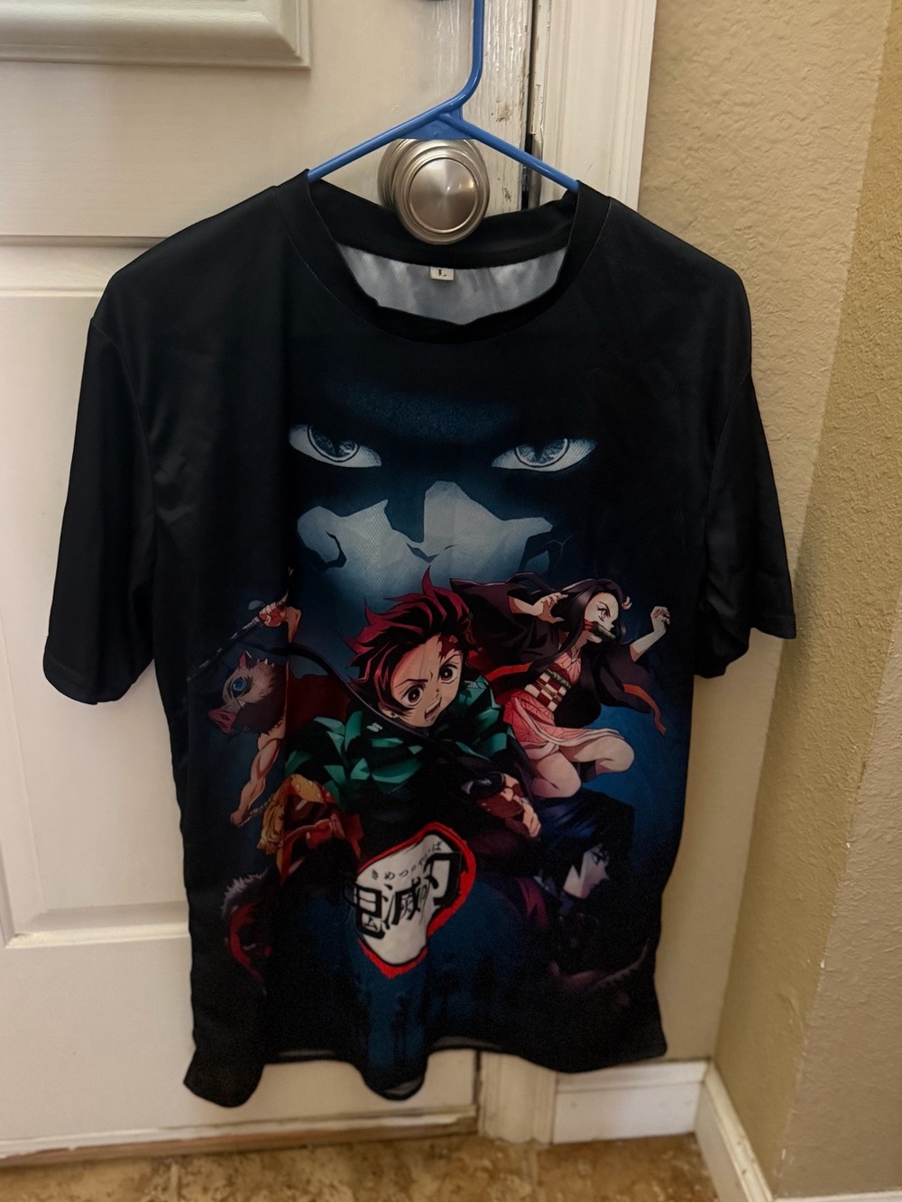 Black Anime Graphic Long Sleeve Shirt with Multicolor Character Print